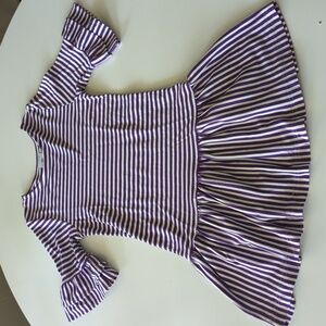 EUC CUTE Florence Eiseman dress purple white striped ruffled 7